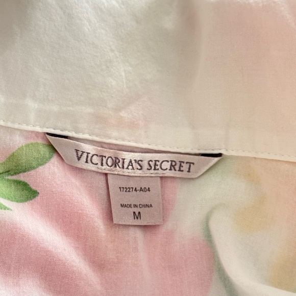 VICTORIA’S SECRET Floral Button Down Sleep Shirt Swim Cover Up Size M - Picture 8 of 10
